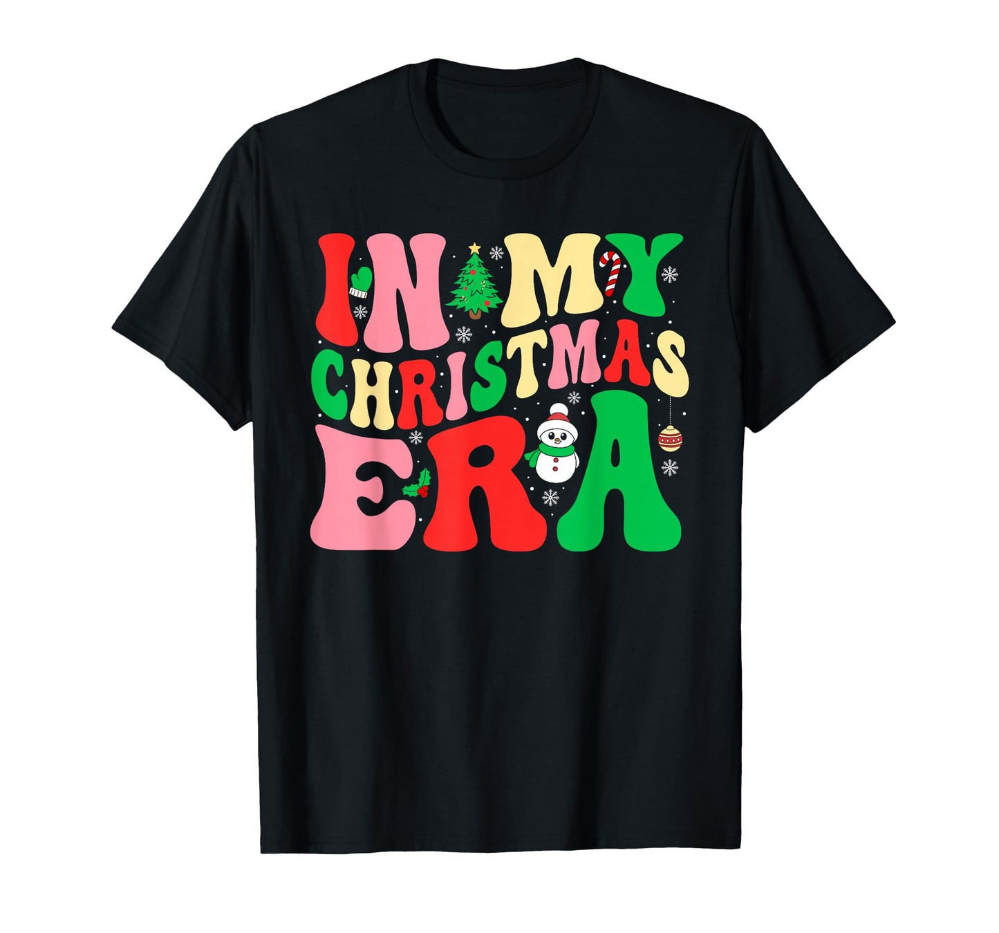 in My Christmas Era Shirt Groovy Retro Family Xmas Pajamas T-Shirt