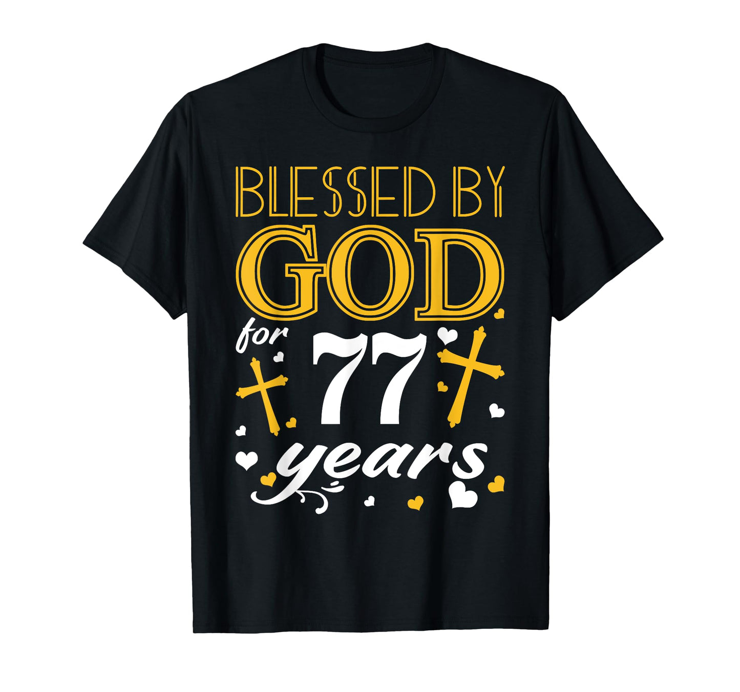 Vintage Blessed By God For 77 Years Happy 77th Birthday T-Shirt