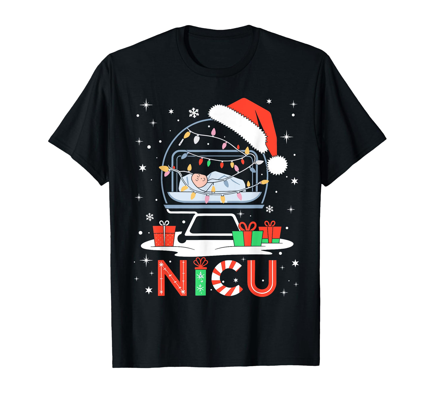 Neonatal Intensive Care Unit Xmas Funny Nicu Nurse Christmas T-Shirt