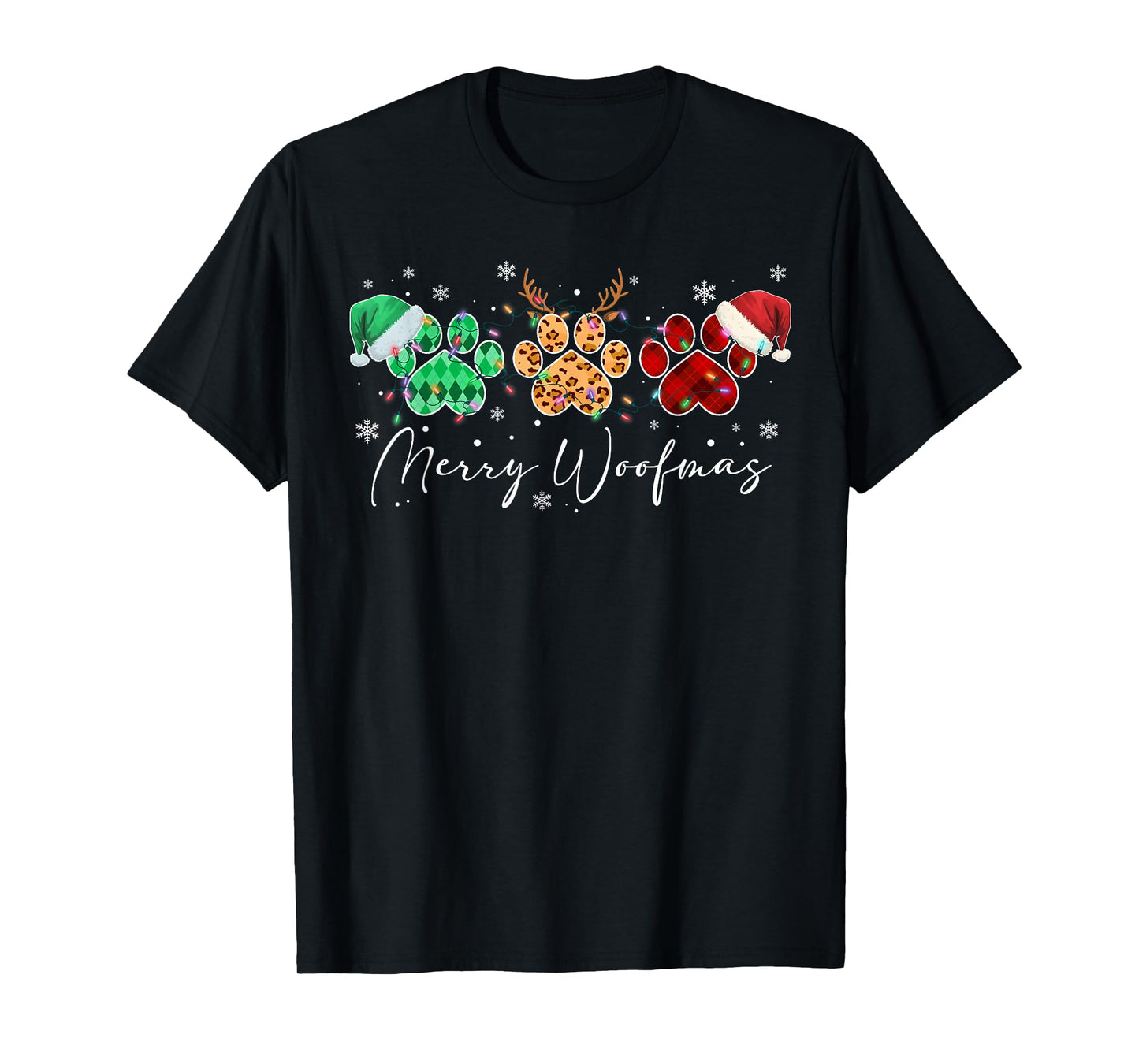 Funny for Dog Lovers Women Men Kid Merry Woofmas Christmas T-Shirt