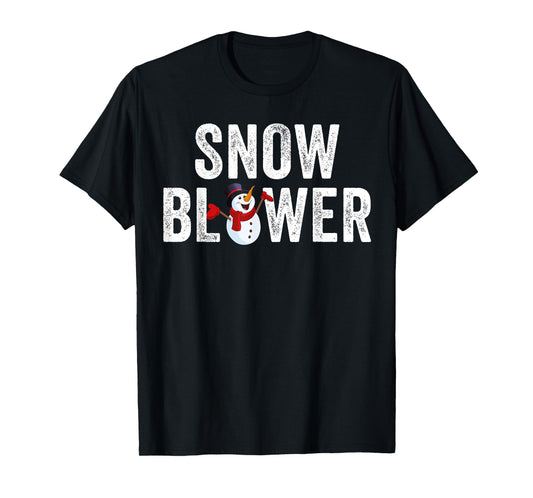 Snowman and Snow Blower Couples Matching Christmas Costume T-Shirt