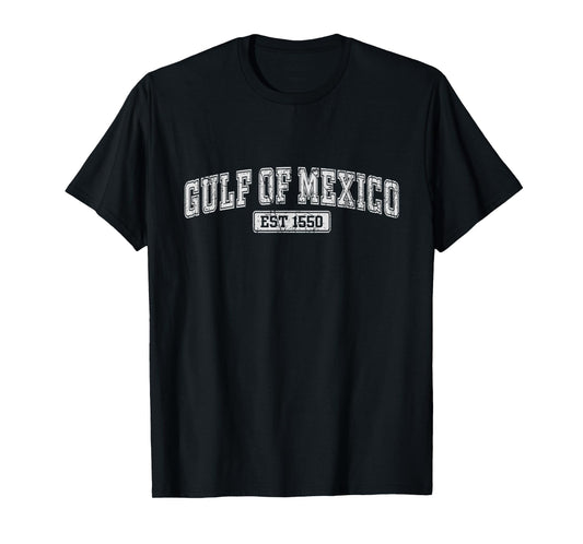 Gulf Of Mexico Est 1550 Vintage American Gulf of Mexico Map T-Shirt