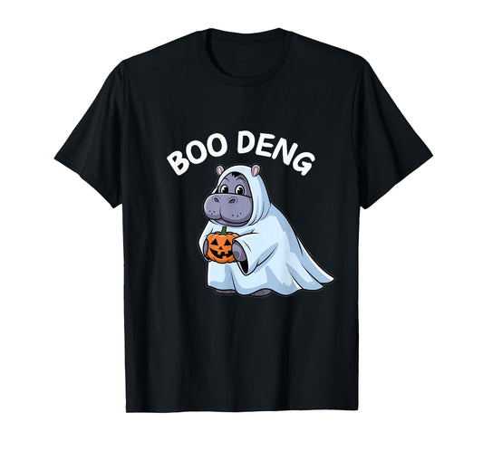 Cute Moo Deng Funny Boo Deng Halloween Costume T-Shirt