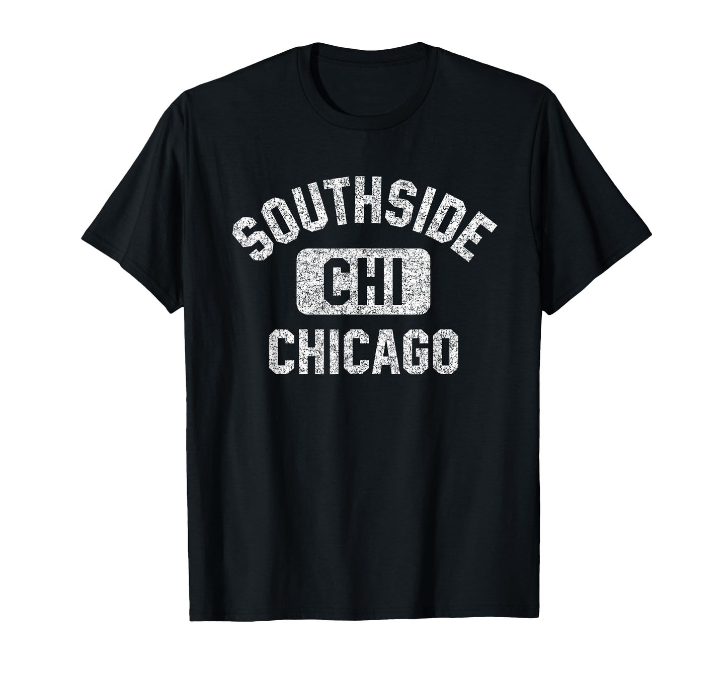 Southside Chicago CHI Gym Style Distressed Print T-Shirt