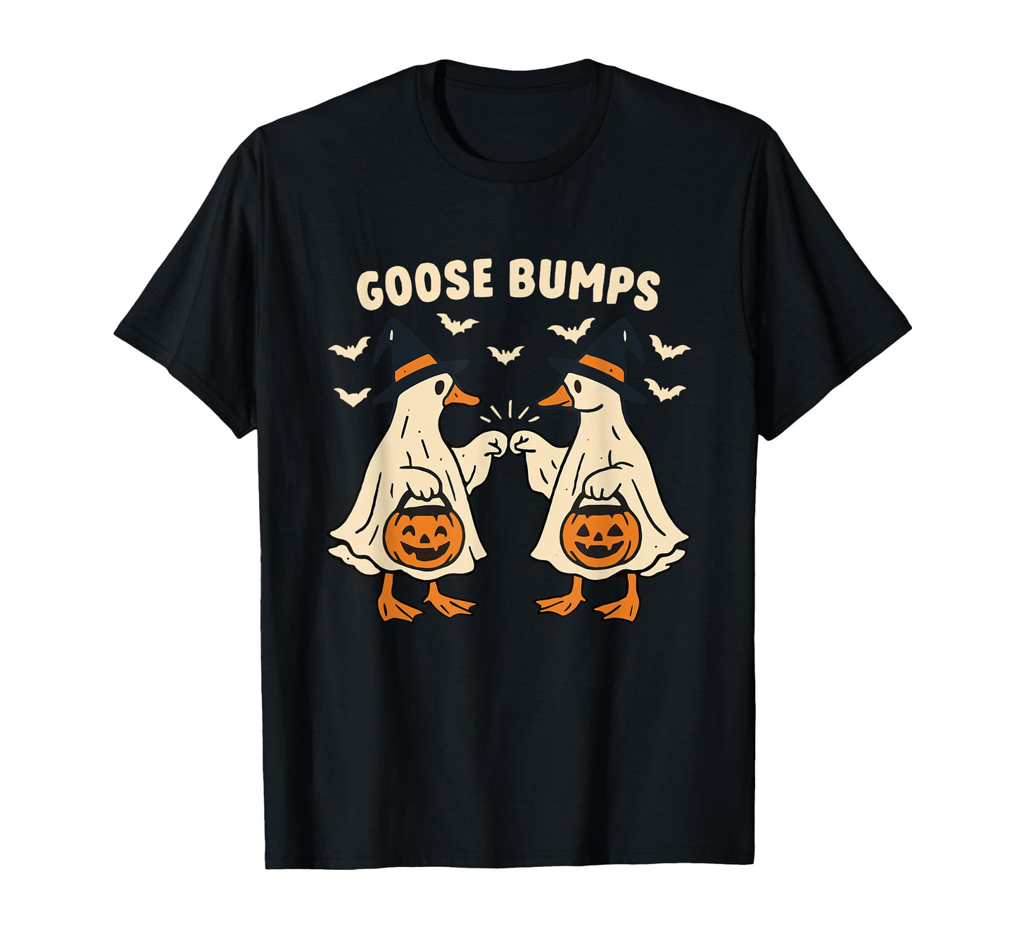 Goose Bumps Halloween Goose Witch Fist Bump Silly Goose T-Shirt
