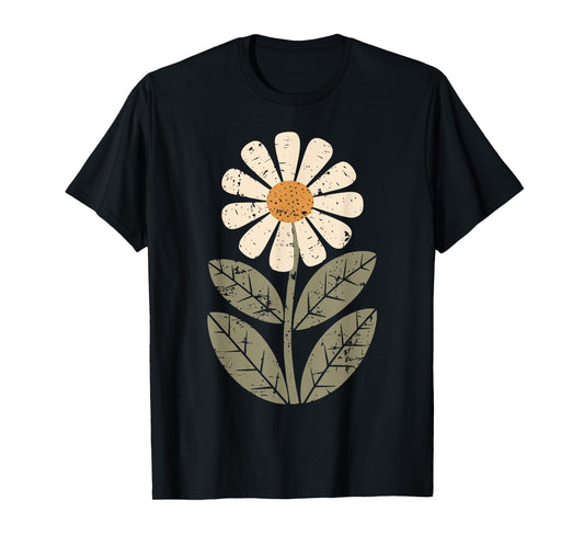 Daisy Flower Vintage Boho Art Floral Botanical Wildflower T-Shirt