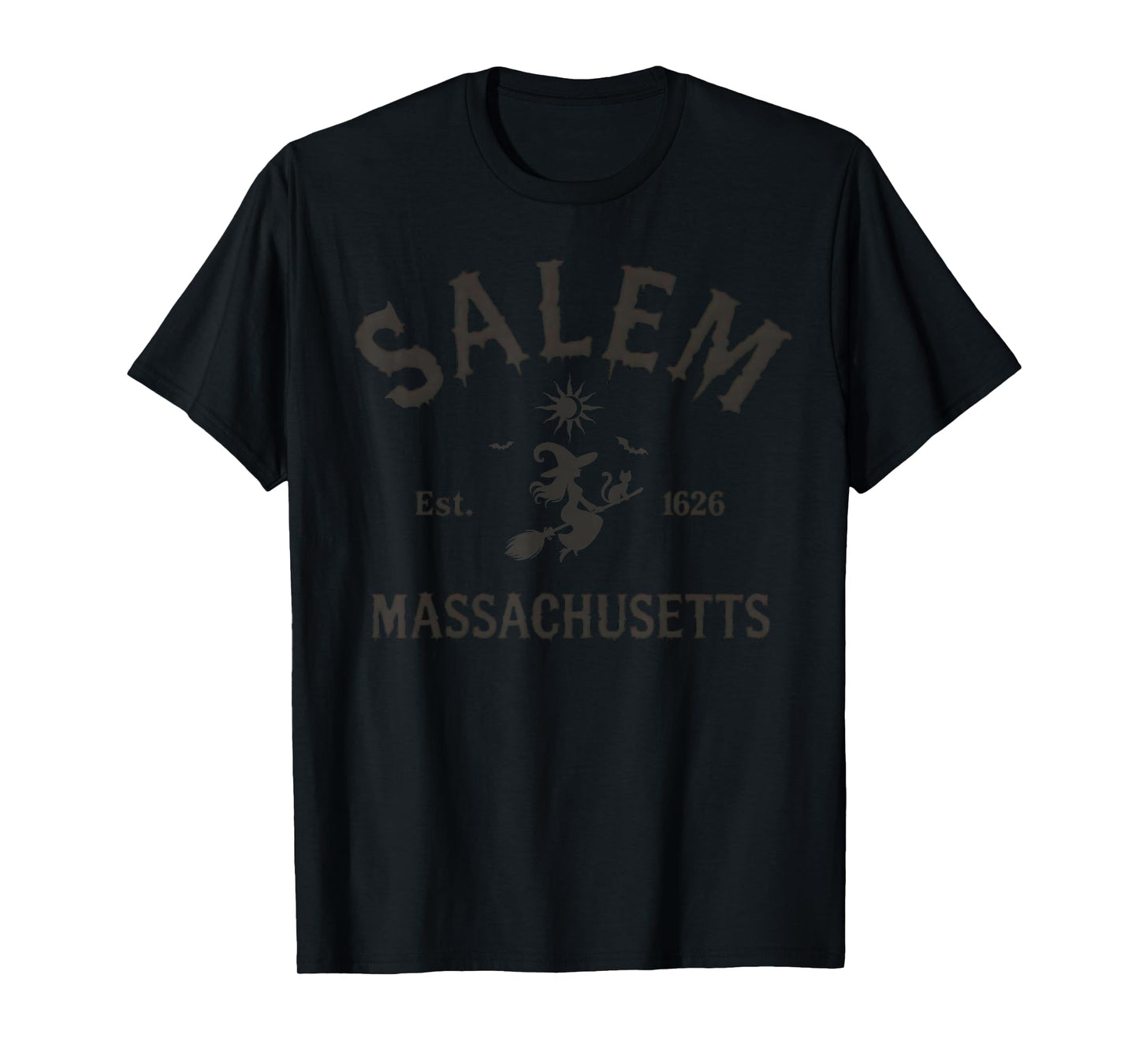 Retro Salem Massachusetts MA Vintage Halloween Witch Costome T-Shirt