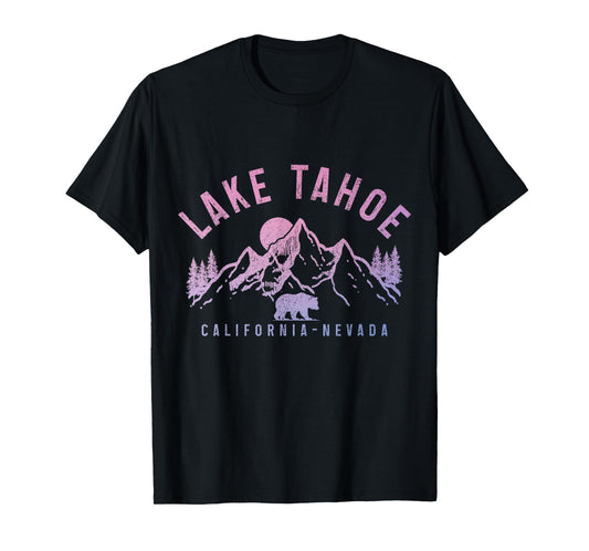 Lake Tahoe California Nevada Mountains Bear Nature Vintage T-Shirt