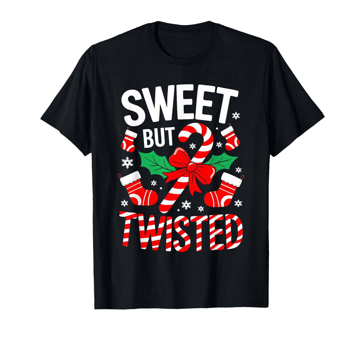 Sweet But Twisted Shirt Men Women Kids Christmas Candy Cane T-Shirt