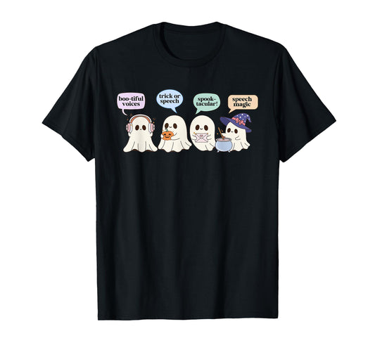 Halloween Speech Therapy SLP Ghost Speech Language Pathology T-Shirt