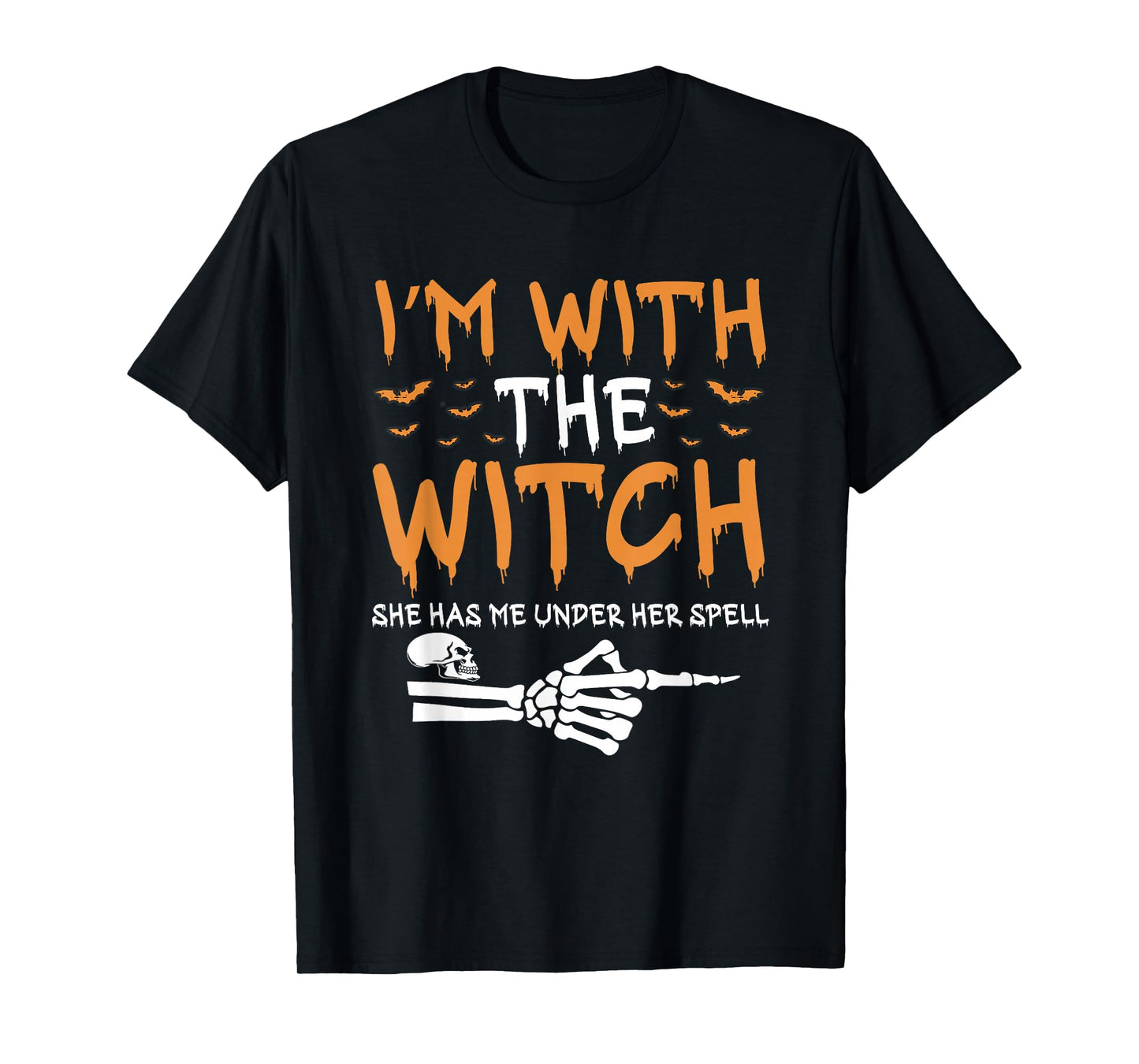 I'm with The Witch Funny Halloween Couple Costume Party T-Shirt