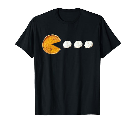 Pumpkin Pie Eating Cream Thanksgiving Funny Gamer Boys Teens T-Shirt