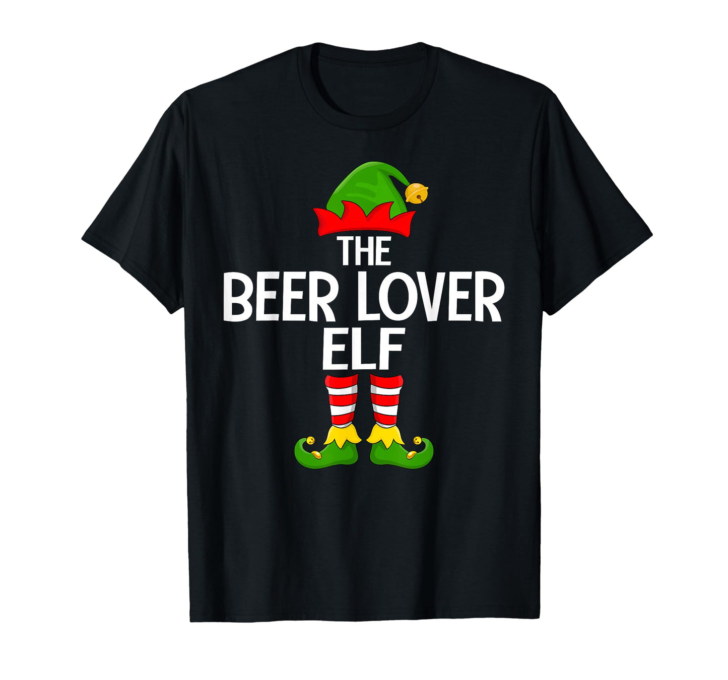 Beer Lover Elf Xmas Matching Family Elf Squad Christmas T-Shirt