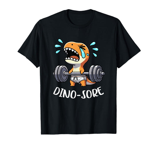 Dino Sore Gym Lifting Weights Fitness Workout Dino Saur Gym T-Shirt