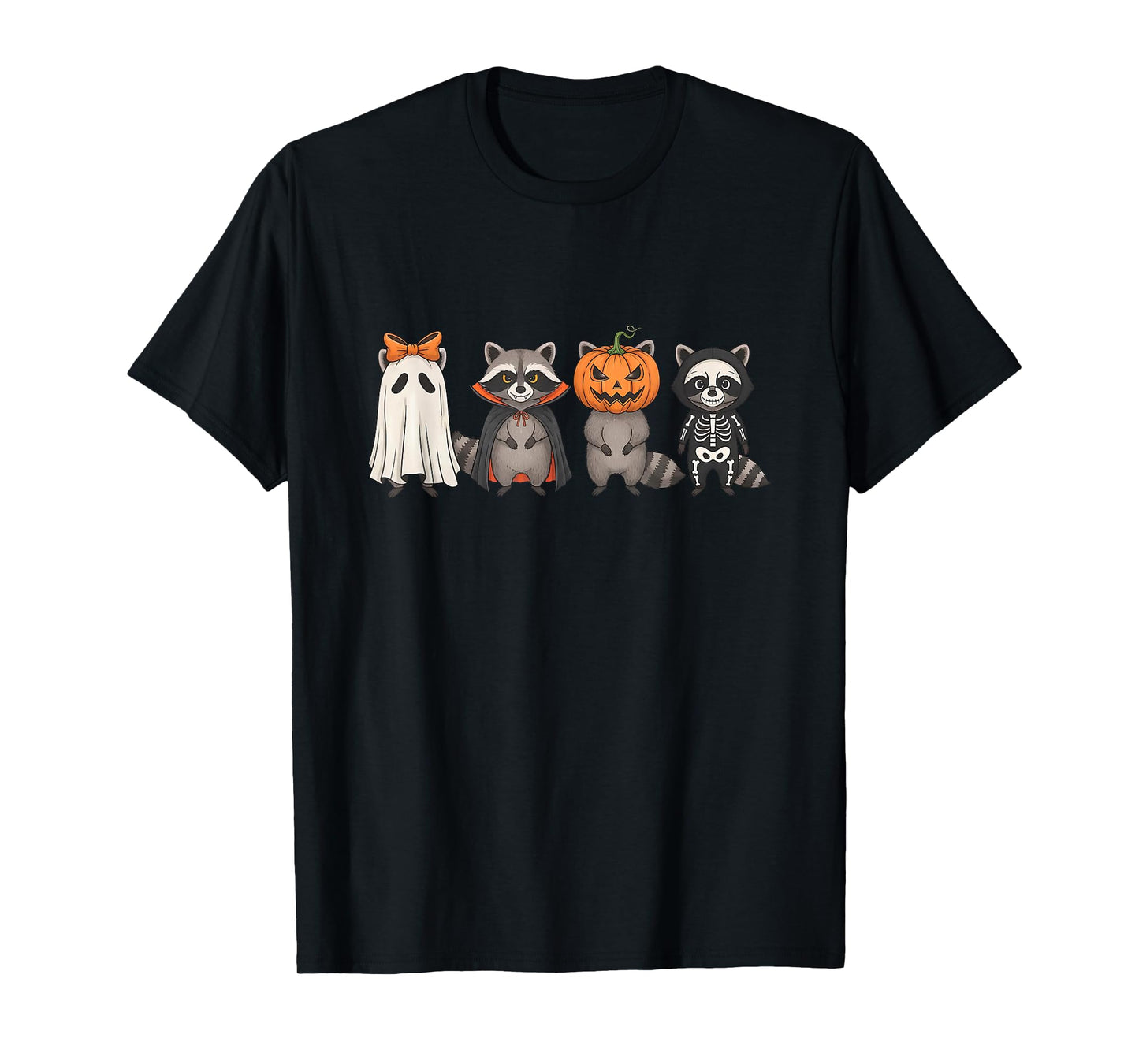 Spooky and Feral Raccoon Halloween Witch Raccoon Trash Panda T-Shirt