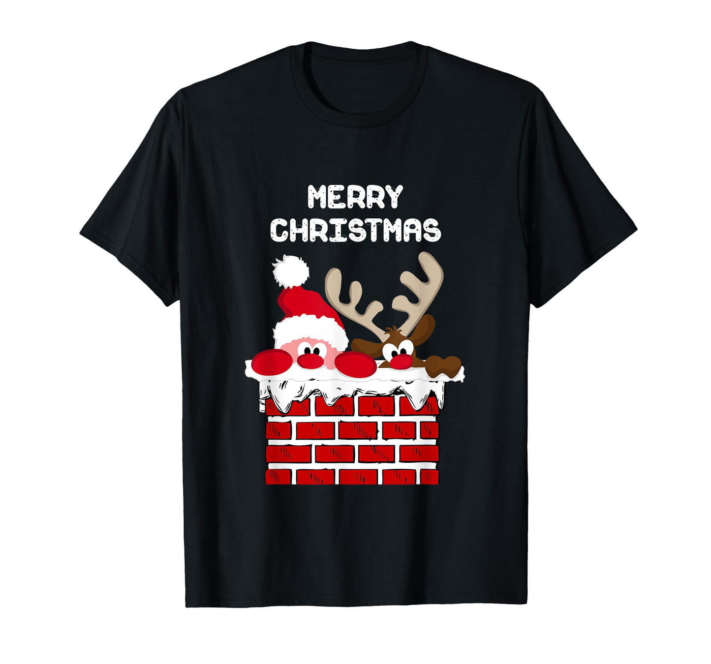 Santa Claus and Reindeer Merry Christmas T-Shirt