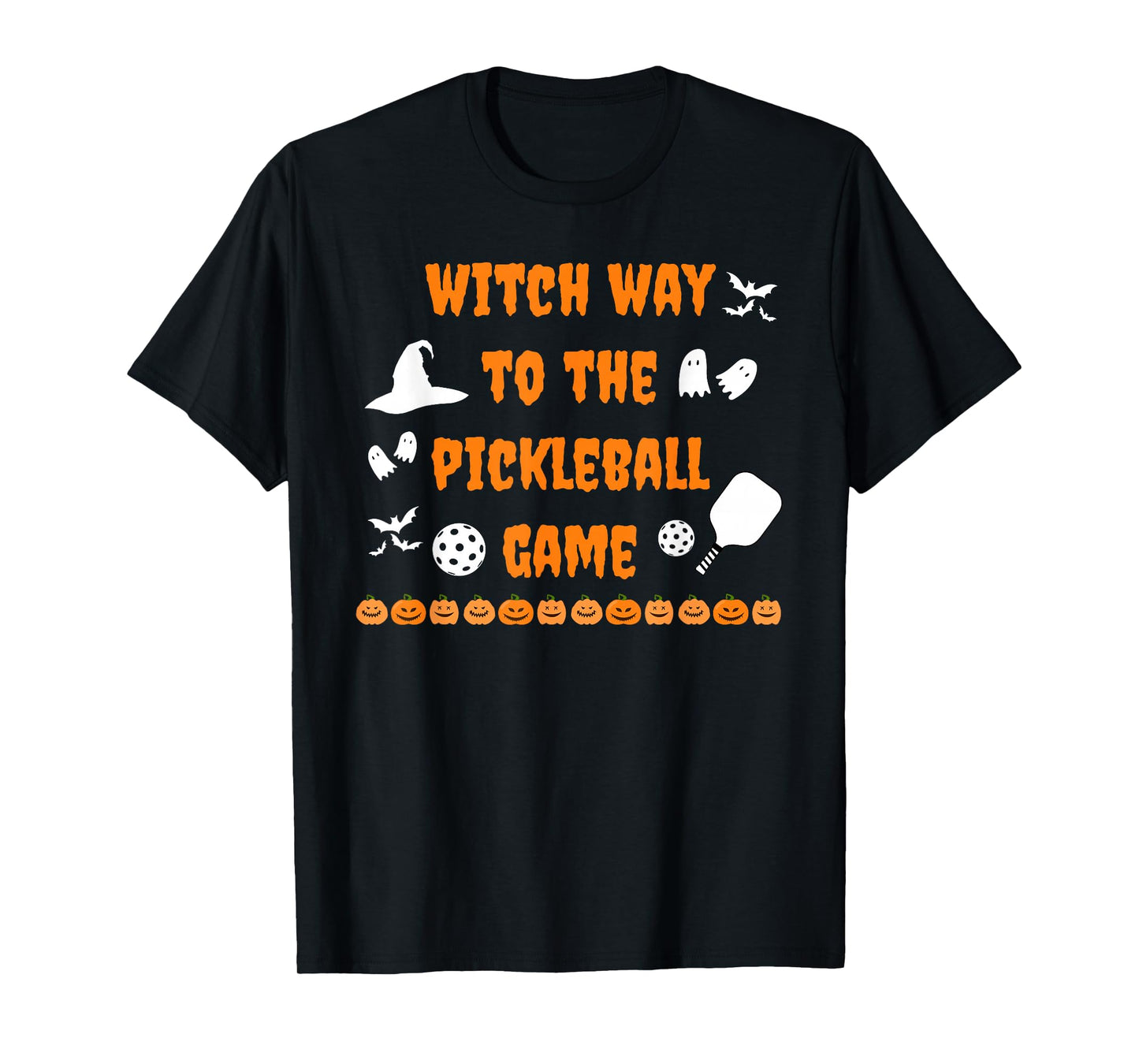 Witch Way to The Pickleball Game Spooky Halloween Sports T-Shirt