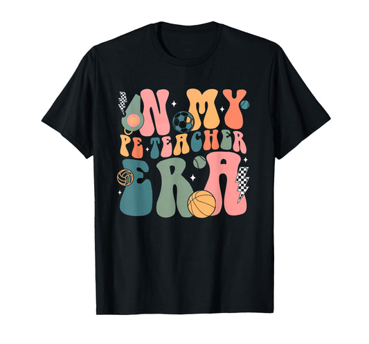 Groovy In My PE Teacher Era Physicial Education Teacher T-Shirt for Men Women