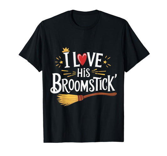 I Love His Broomstick I Love Her Pumpkins T-Shirt