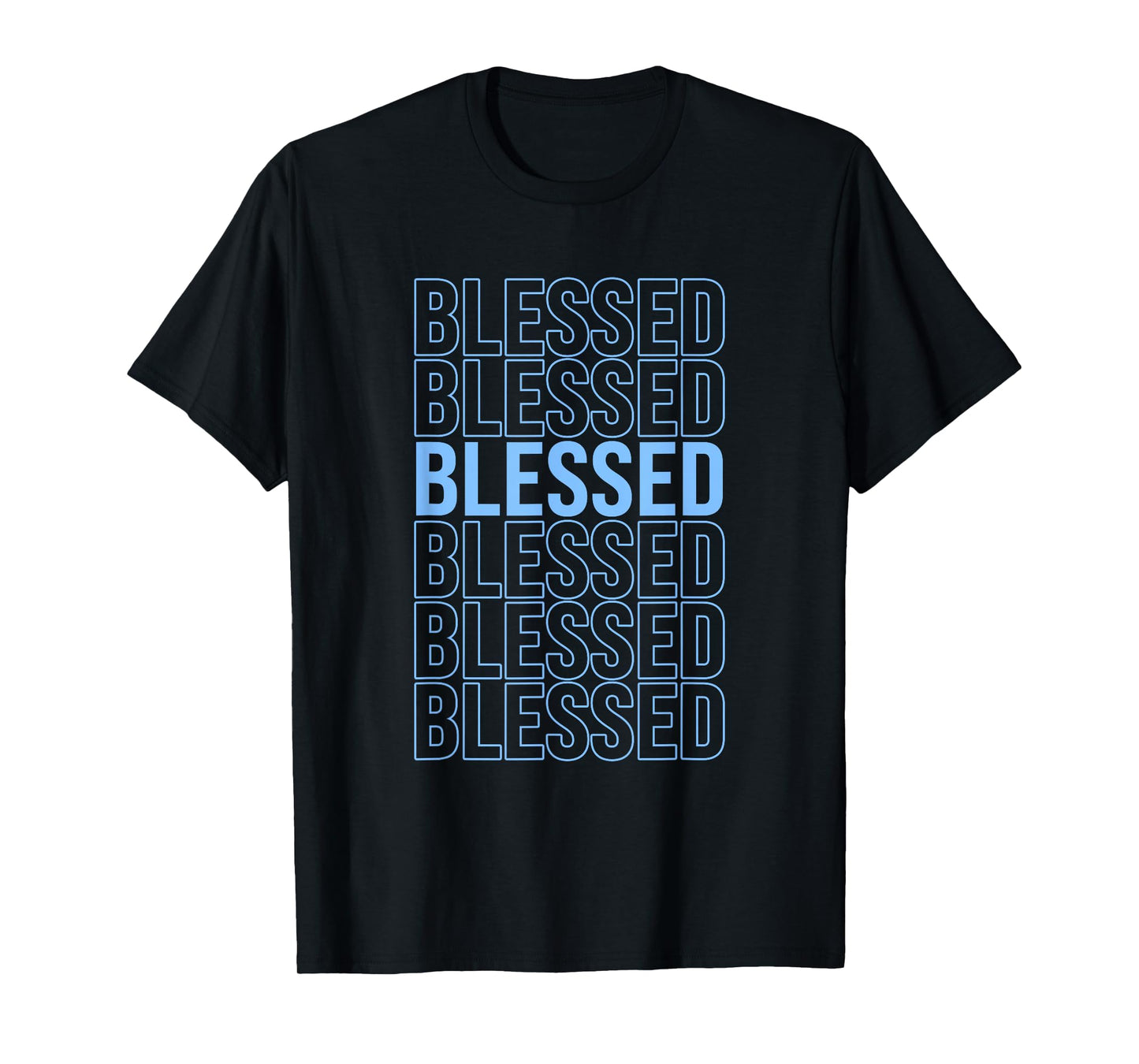Blue Blessed Blue Color Graphic Blue Vibes Only T-Shirt