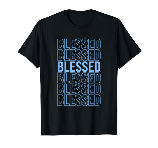 Blue Blessed Blue Color Graphic Blue Vibes Only T-Shirt