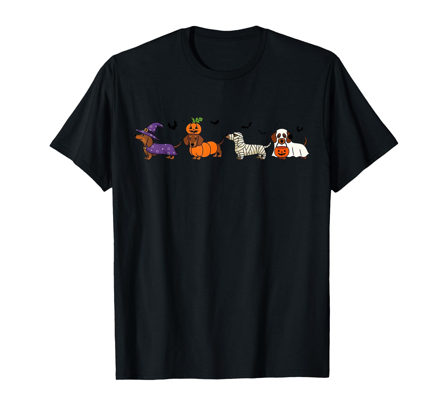 Weiner Dog Witch Happy Halloweenie Cute Halloween Dachshund T-Shirt