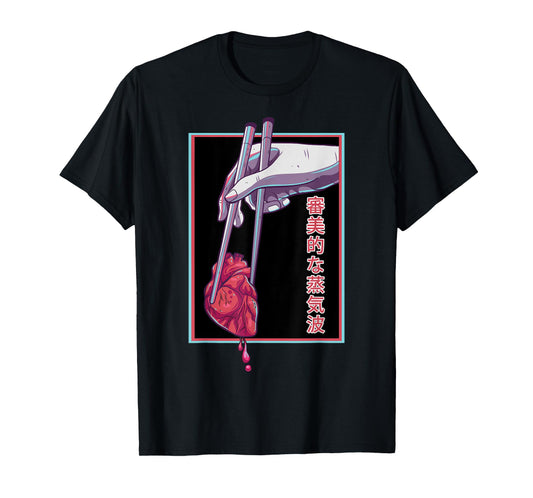 Aesthetic Vaporwave Japanese Futurism Anime Heart Otaku T-Shirt