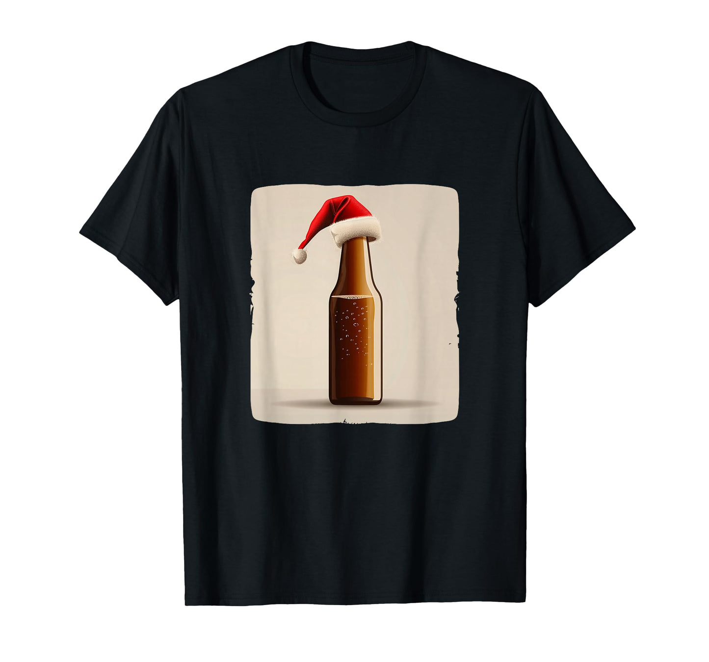 Christmas Cheer Bottle with Santa Hat for a Festive Look T-Shirt