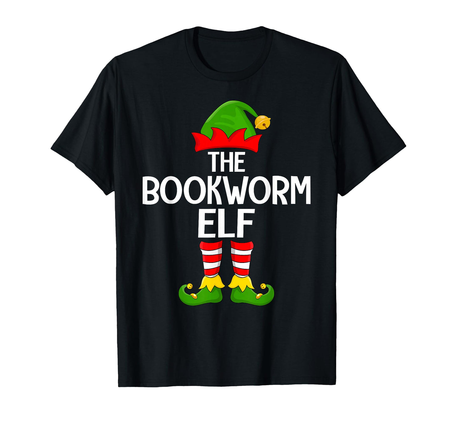 Bookworm Elf Xmas Matching Family Elf Squad Christmas T-Shirt