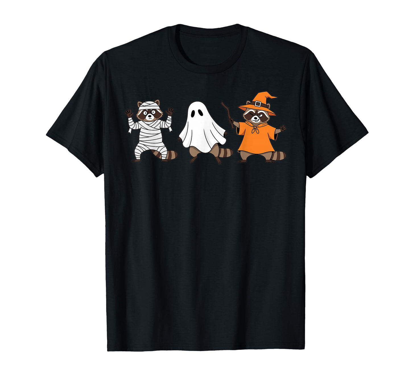 Halloween Raccoon Costume Funny Cute Spooky Design T-Shirt