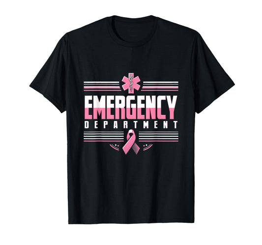 Emergency Department Emergency Room Nurse Breast Cancer T-Shirt