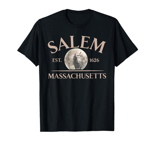 Salem Est 1626 Massachusetts Halloween Witch Spooky Season T-Shirt