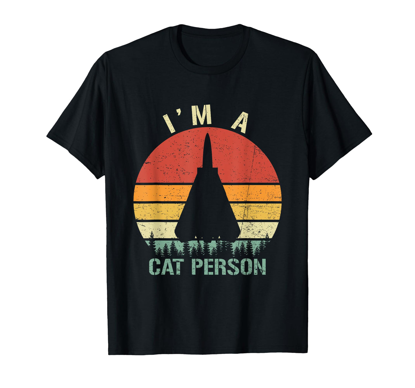 I'm A Cat Person Vintage Retro F-14 Tomcat Fighter Jet T-Shirt