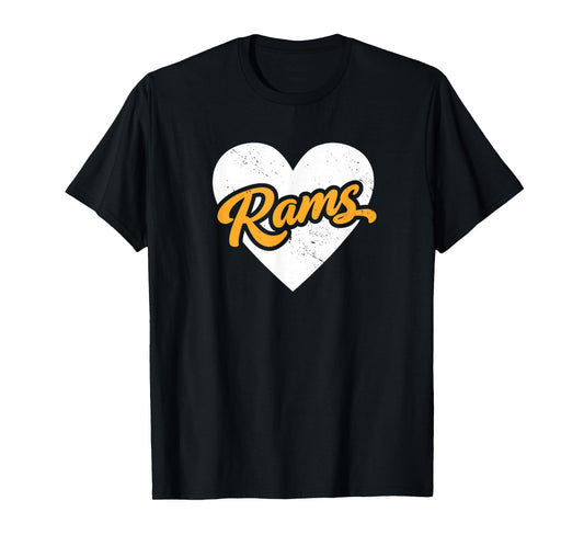 Vintage Rams High School Go Rams Pride Heart T-Shirt