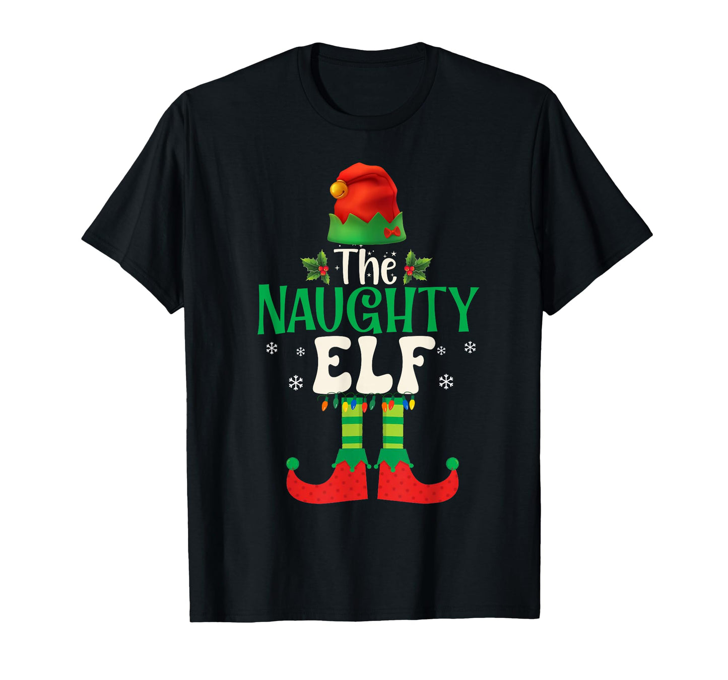 Funny The Naughty Elf Group Matching Family Christmas 2025 T-Shirt