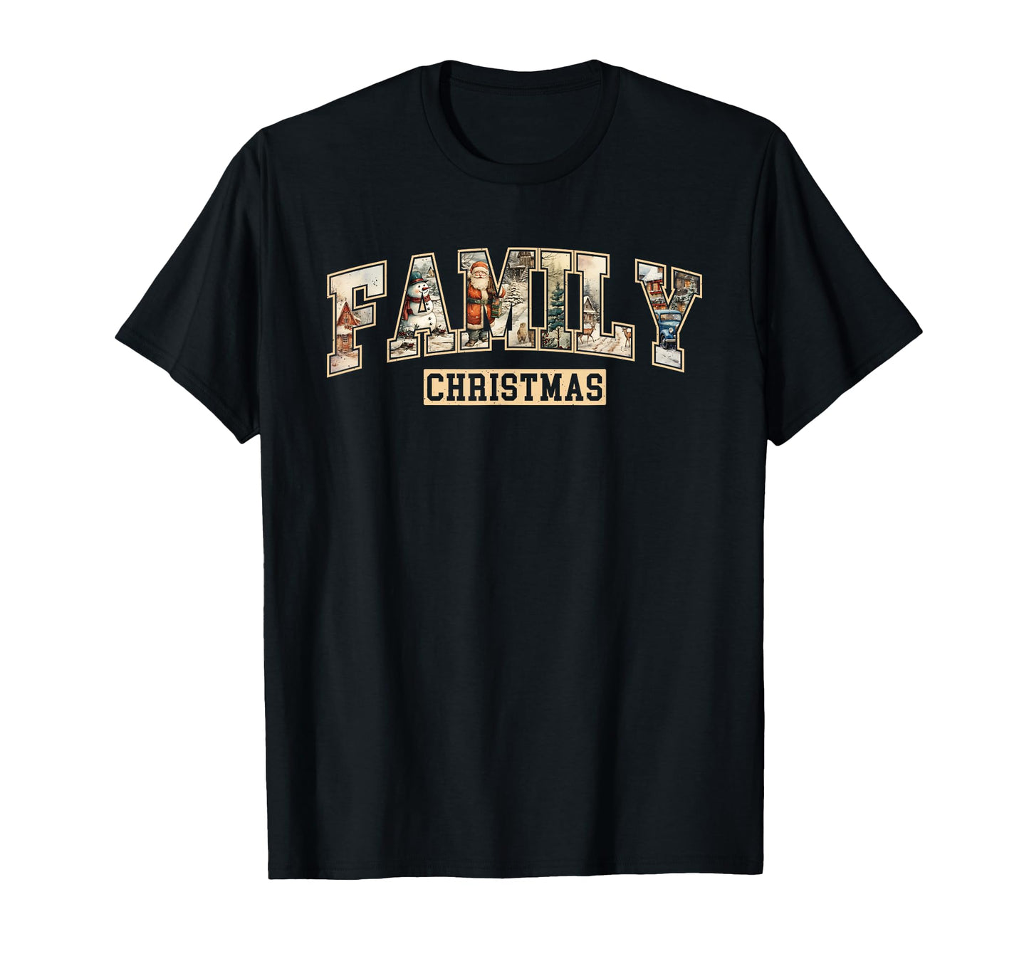 Family Christmas 2025 Vintage Santa Matching Xmas Squad T-Shirt