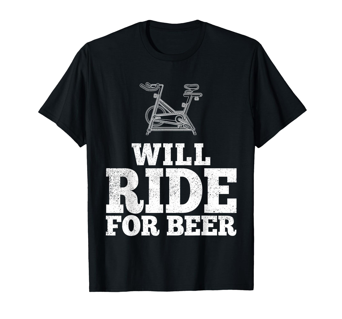 Will Ride For Beer Spin Class Funny Spinning Cycling Gym T-Shirt