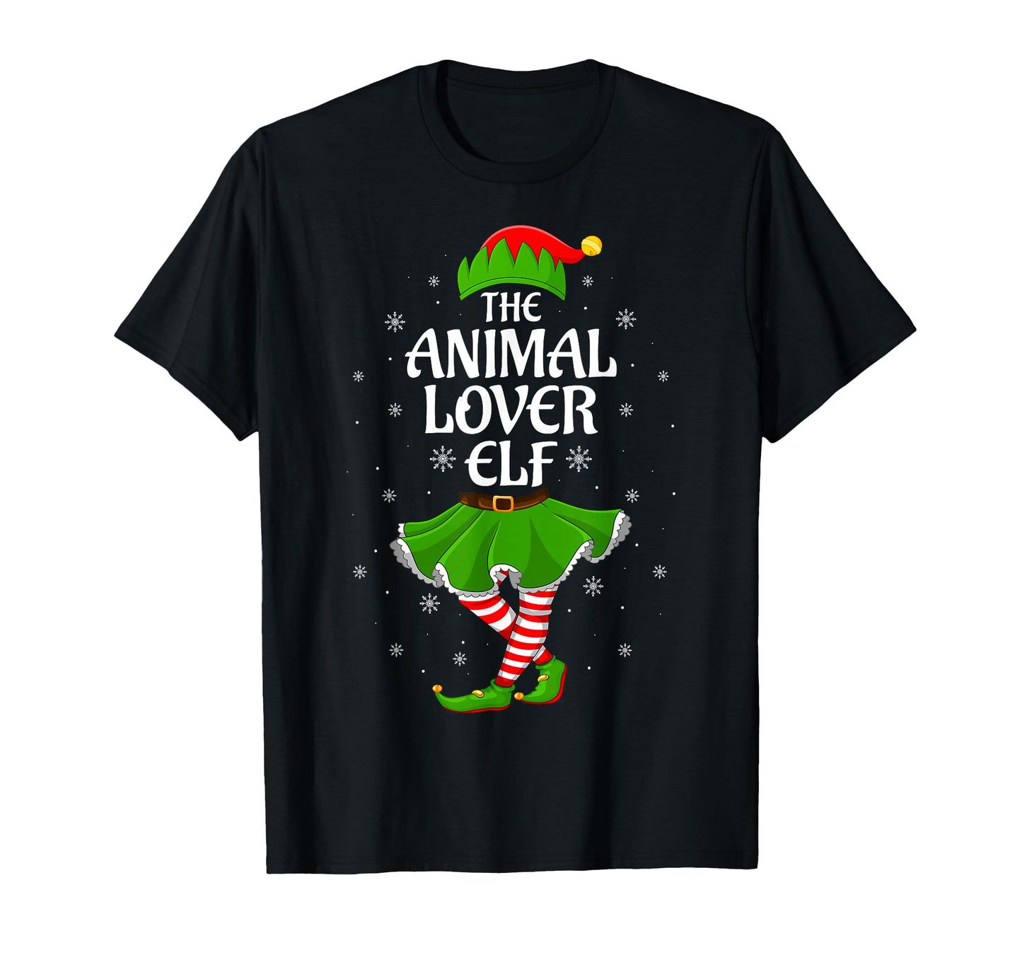 Animal Lover Elf Christmas Family Girls Women Elf Squad Xmas T-Shirt