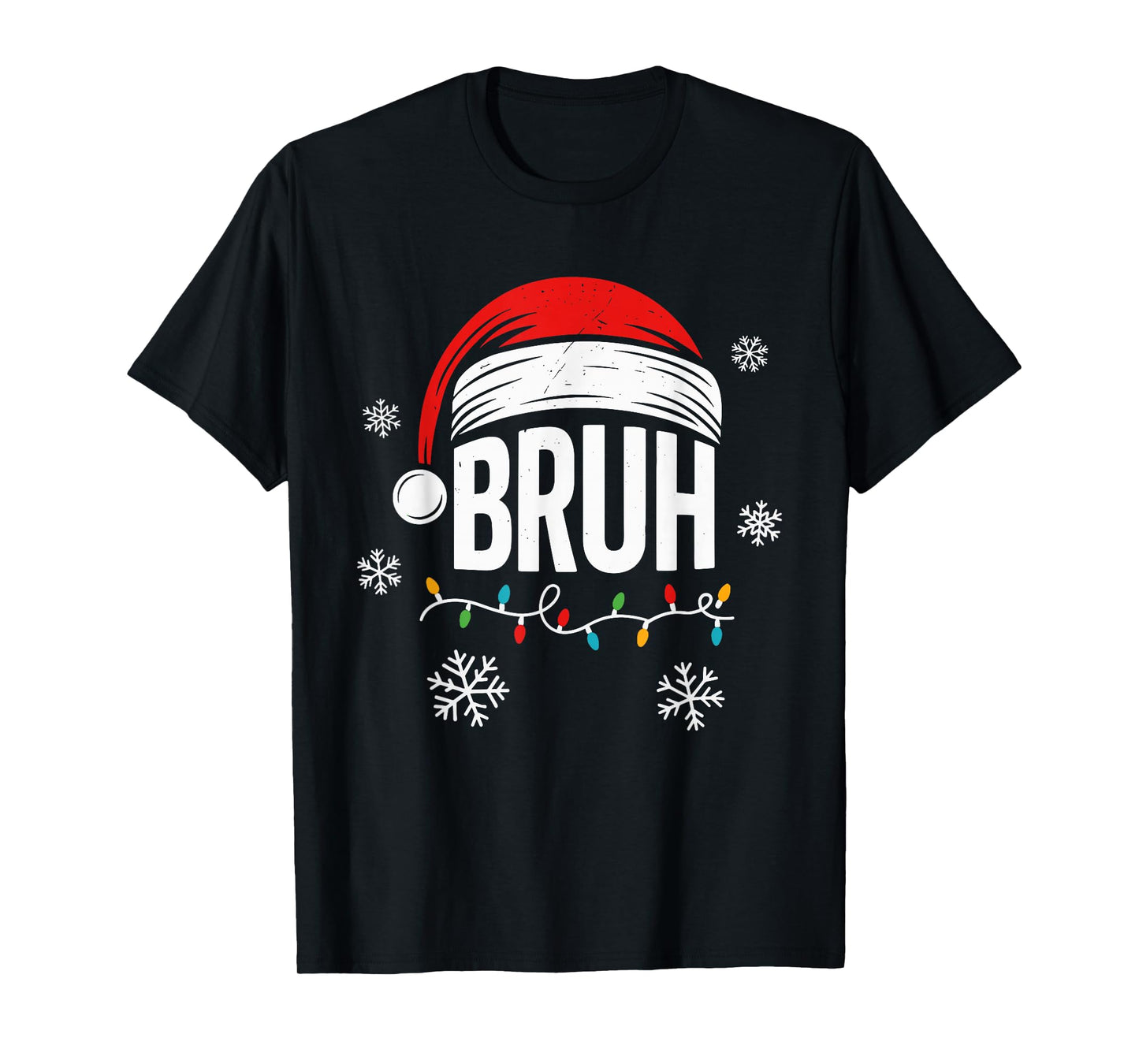 Merry Christmas Bruh Xmas Meme Funny Santa Hat Saying Humor T-Shirt