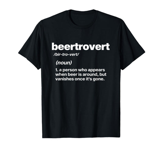 Beertrovert, Funny Beer Drinking T-Shirt