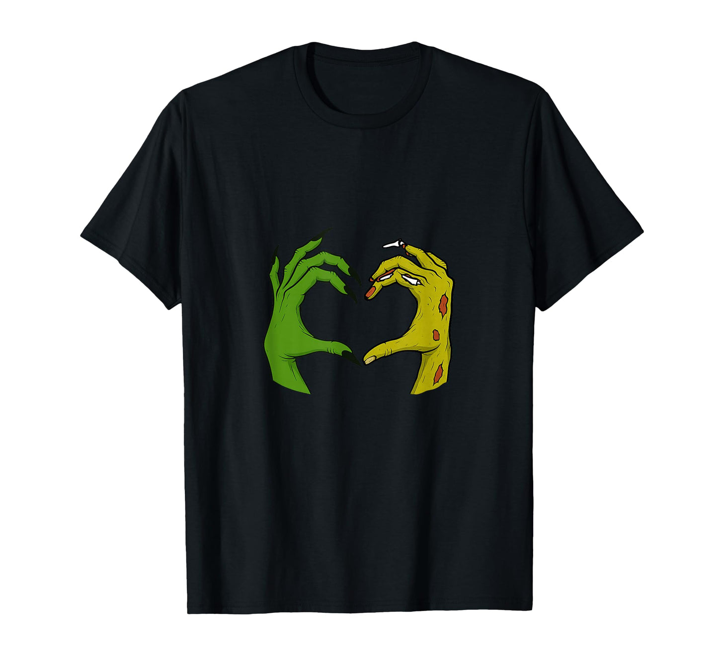 Zombie Hands Witch Heart Sign Retro Halloween Costume T-Shirt