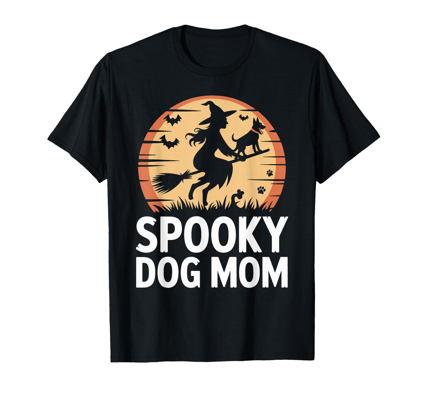 Spooky Dog Mom Witch Halloween T-Shirt