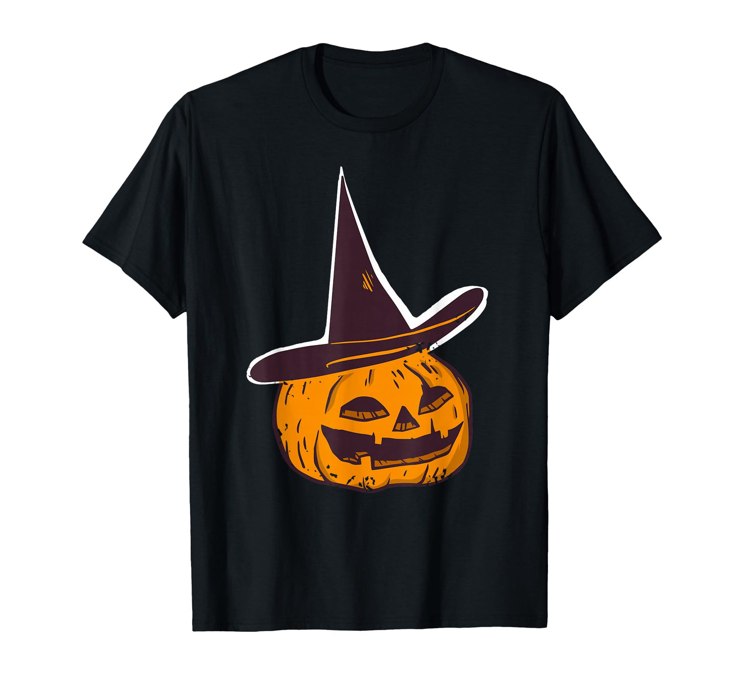 Pumpkin Witch Hat Halloween Humor Spooky Laugh T-Shirt