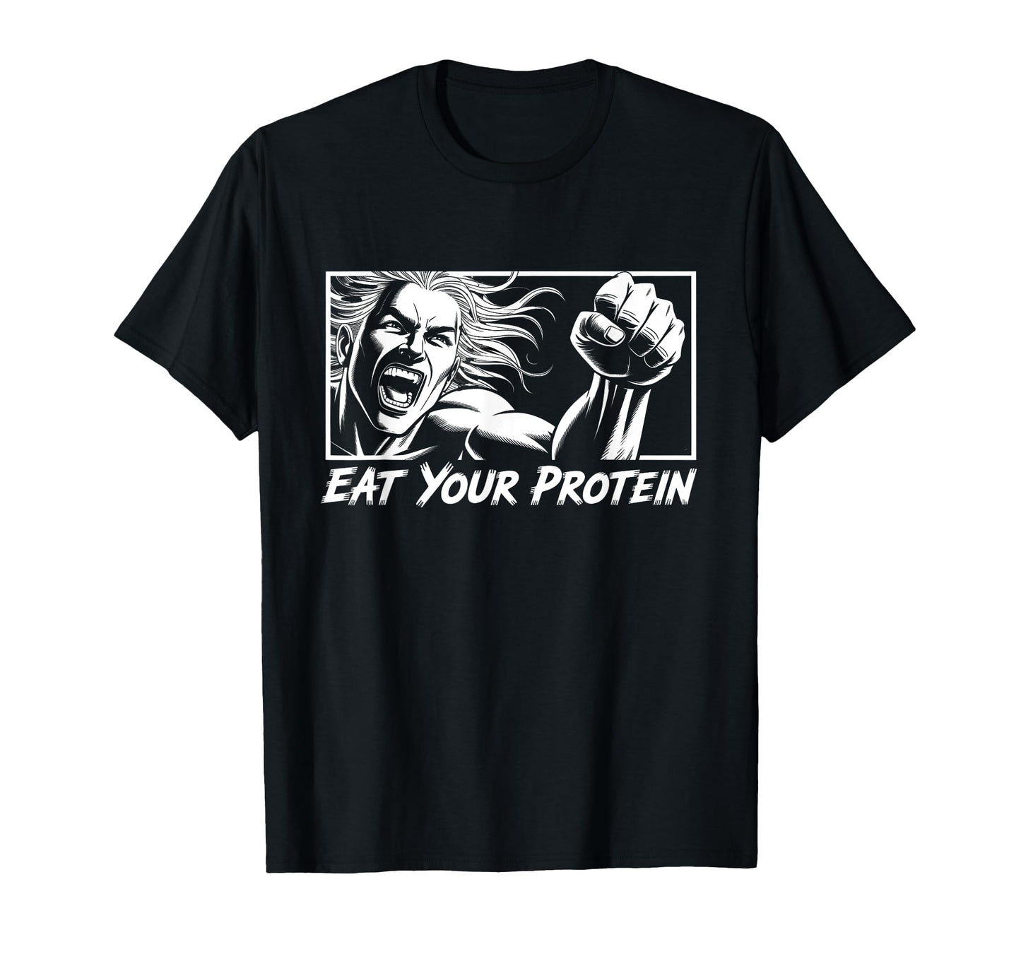 Eat Your Protein Anime Gym Manga Bodybuilding Fitness Anime T-Shirt