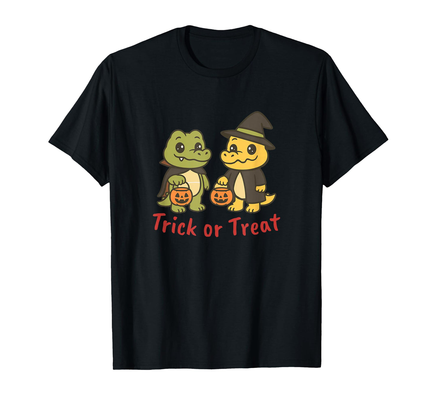 Trick or Treat Crocodiles Halloween Witch Crocodile Pumpkin T-Shirt