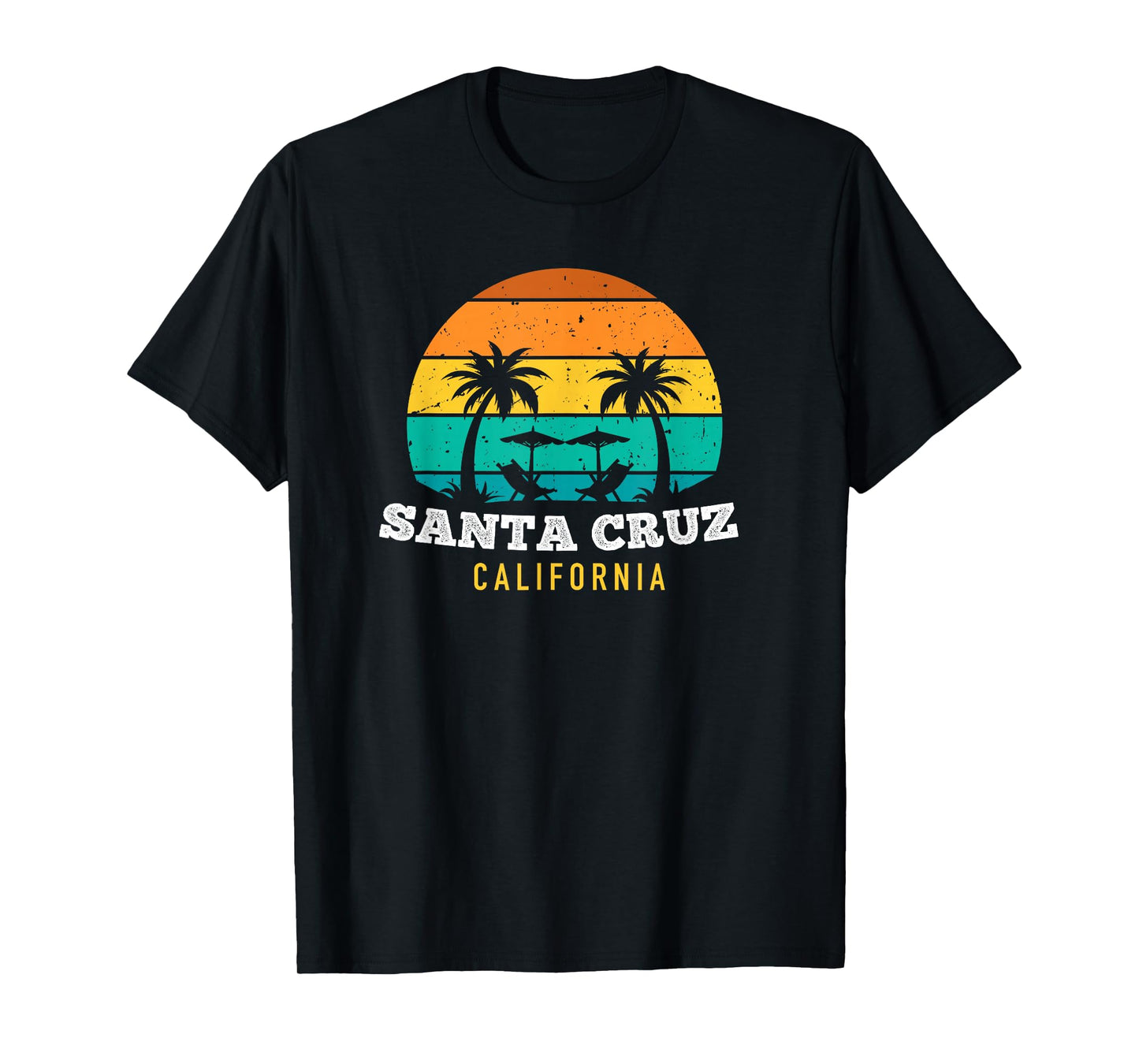 Santa Cruz California Vintage Sunset Beach Vacation Graphic T-Shirt