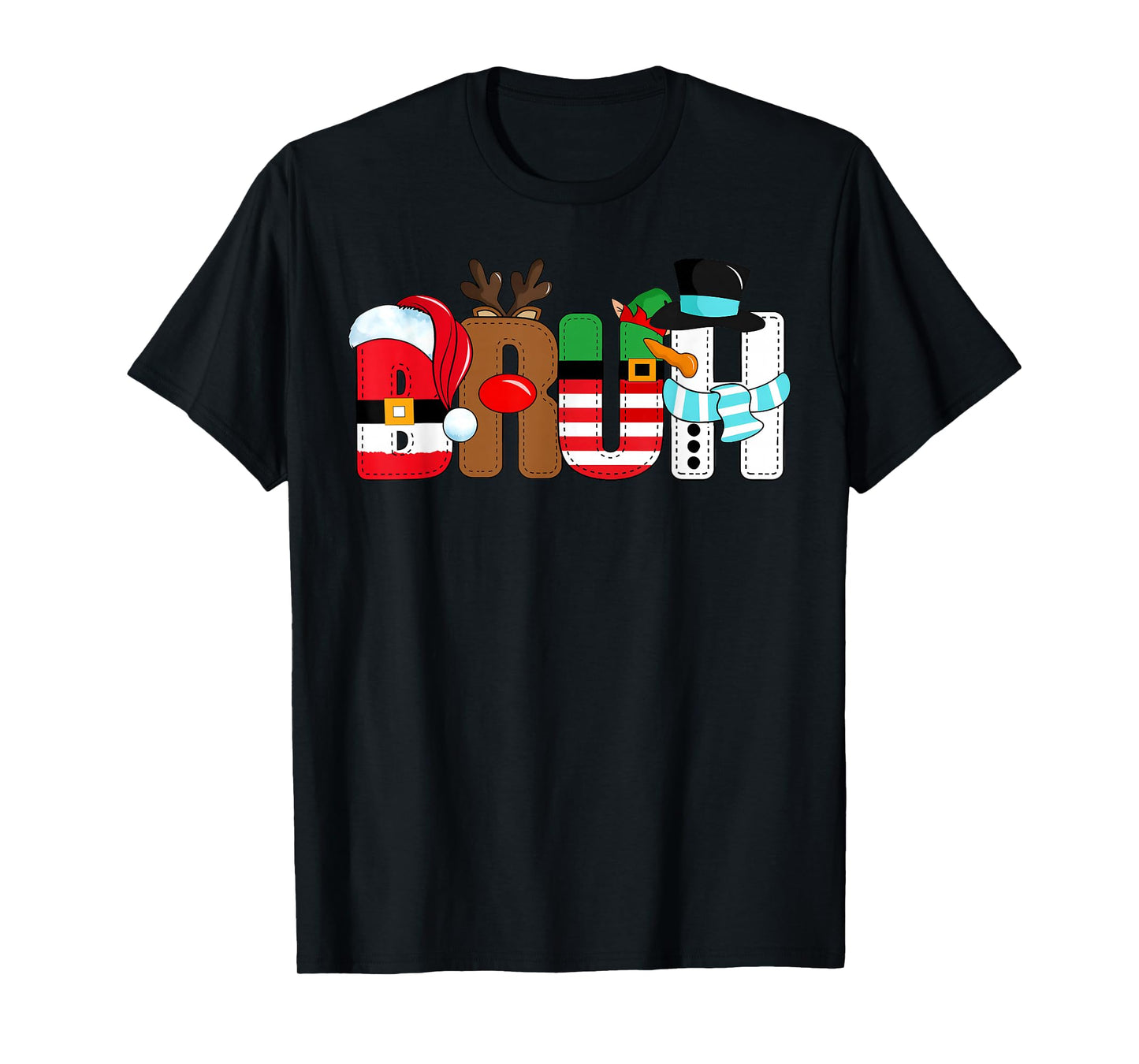 Bruh Santa Snowman Christmas Xmas Family Pajamas Holiday T-Shirt