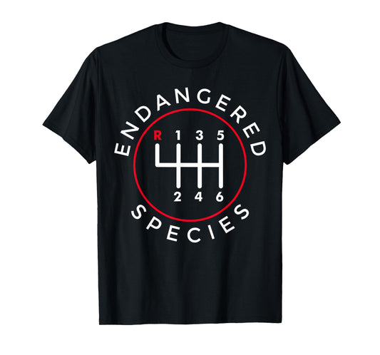 Endangered Species Manual Gearbox Stick Shift 6 Speed T-Shirt