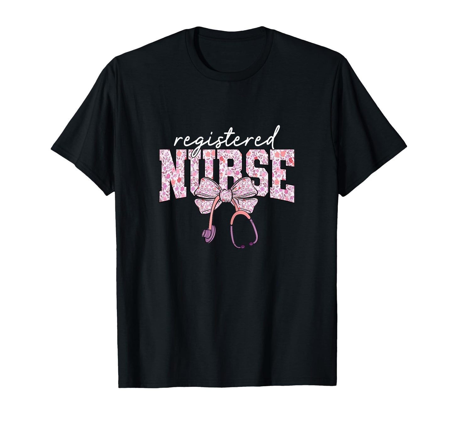 RN Nurse Floral Print Registered Nurse Nursing School Women T-Shirt