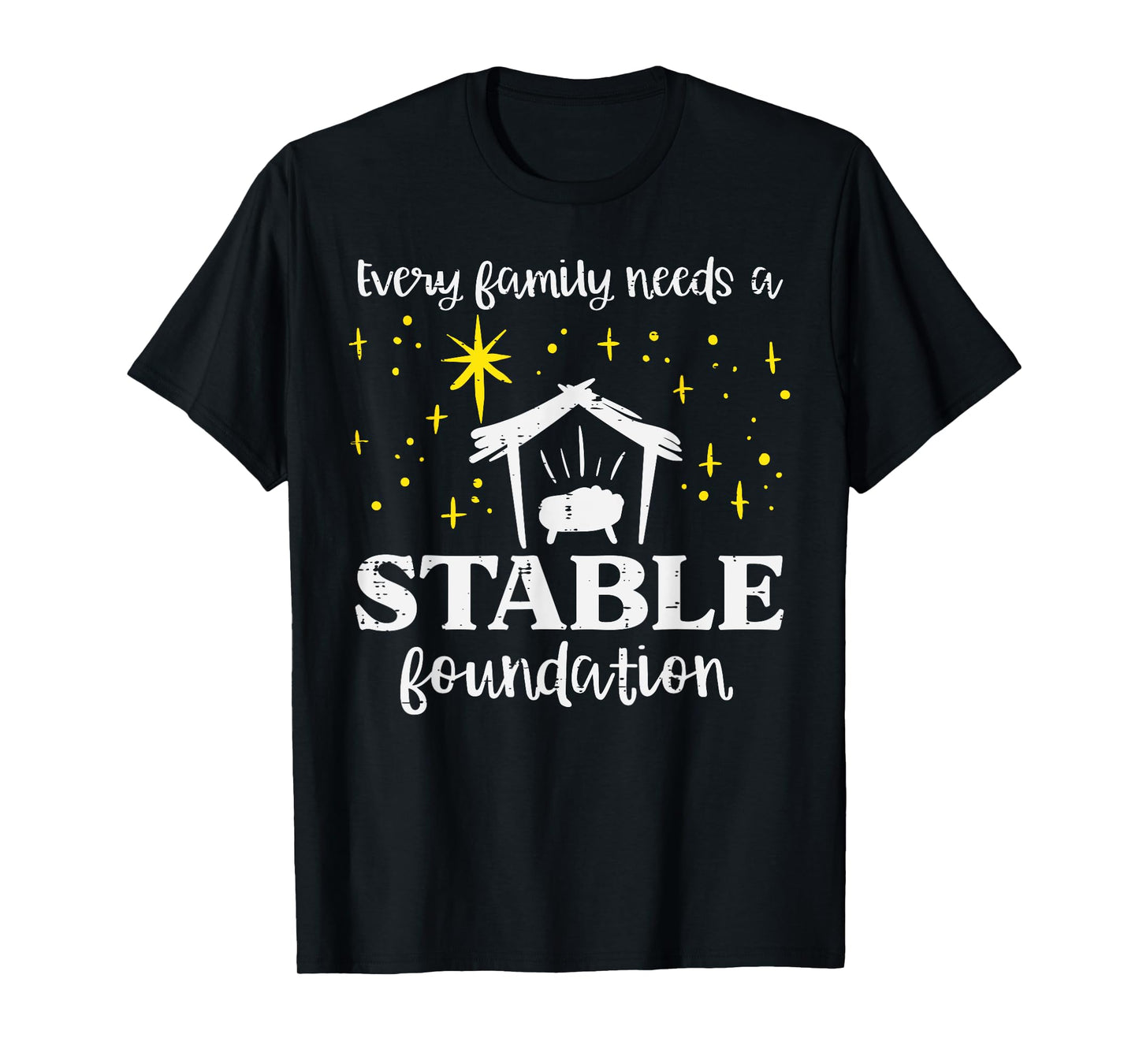 Family Stable Foundation Christian Jesus Christmas Xmas T-Shirt
